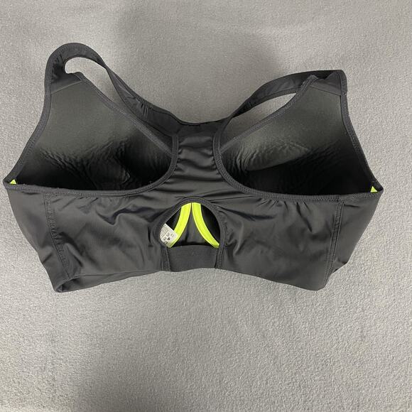 Nike Dri Fit Sports Bra Womens 34DD Black Padded Racerback High Support - Picture 3 of 16